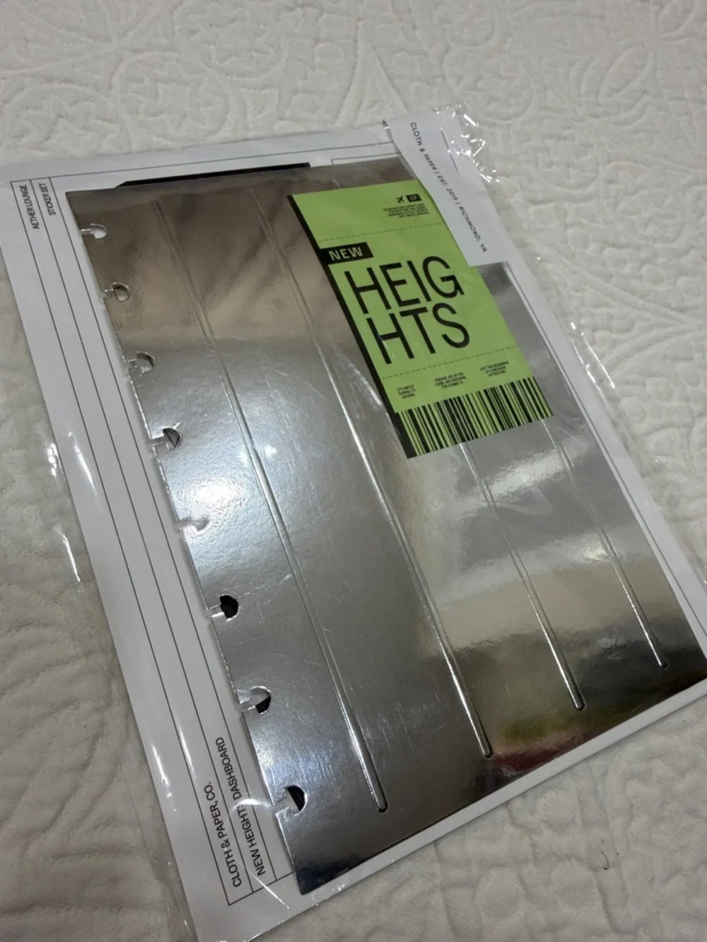 Cloth and Paper inserts